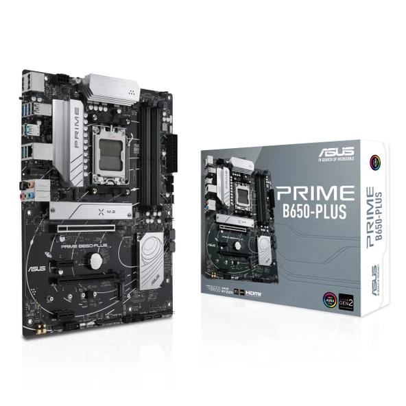 ASUS Prime B650-PLUS oyuncu anakartı soketi AMD AM5 (Ryzen 7000, ATX, DDR5 bellek, PCIe 5.0 M.2, 2.5G Ethernet, BIOS Flashback, USB 3.2 Gen 2 Type-C, Aura Sync) ürün görseli 1
