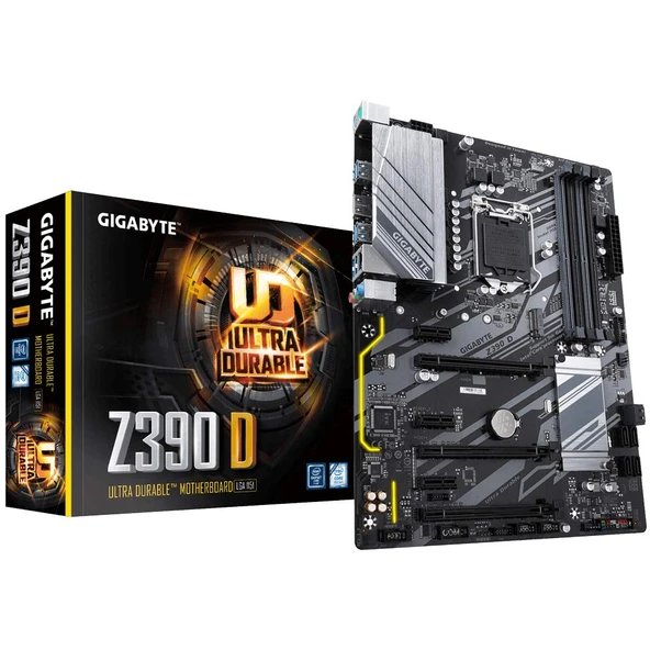 Gigabyte Z390 D Soket 1151/Z390 DDR4 Anakart Siyah ürün görseli 1