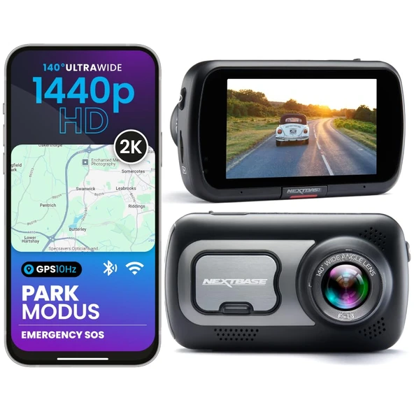 Nextbase® 522GW Araç Kamerası Önü | Park modu 7/24 park izleme | 1440p 30fps Araç Kamerası | 3 inç ekran | Gece görüşlü araç kamerası 140 derece görüş açısı ürün görseli 1