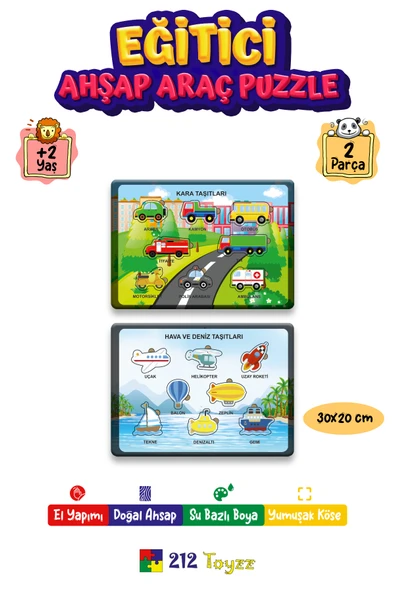 Tasima Aracları Çocuk Puzzle Ve Sök Tak Oyuncak ürün görseli 1