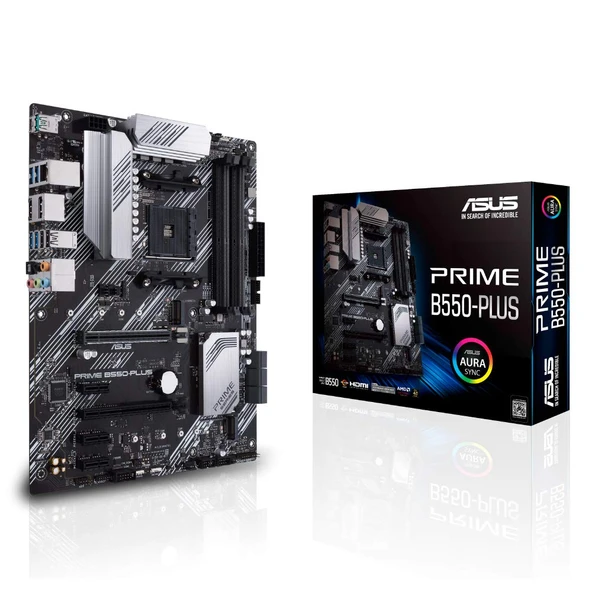 ASUS 90MB14U0-M0EAY0 Prime B550-PLUS Soket (PC) AM4 Form Faktörü (Ayrıntılar) ATX Anakart Yonga Seti AMD ürün görseli 1
