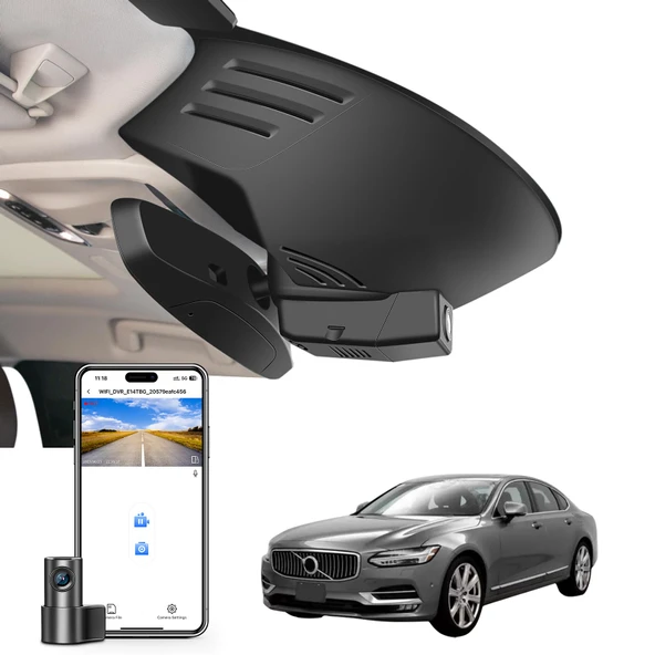 Mangoal Ön 4K ve Arka 1080P Araç Kamerası Özel Volvo S90 ve V90 Cross Country ve V90 2017 2018 2019 2020 2021 (Model A),Entegre OEM Görünüm, UHD 2160P Video,WiFi ve Uygulama,Kurulumu Kolay,128GB Kart ürün görseli 1