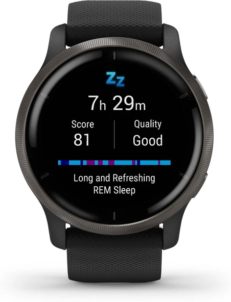 Garmin Venu 2 - Ultra keskin 1,3" AMOLED dokunmatik ekran, kapsamlı fitness, önceden yüklenmiş 25'ten fazla spor, Music Pay ile GPS fitness akıllı saati ürün görseli 1