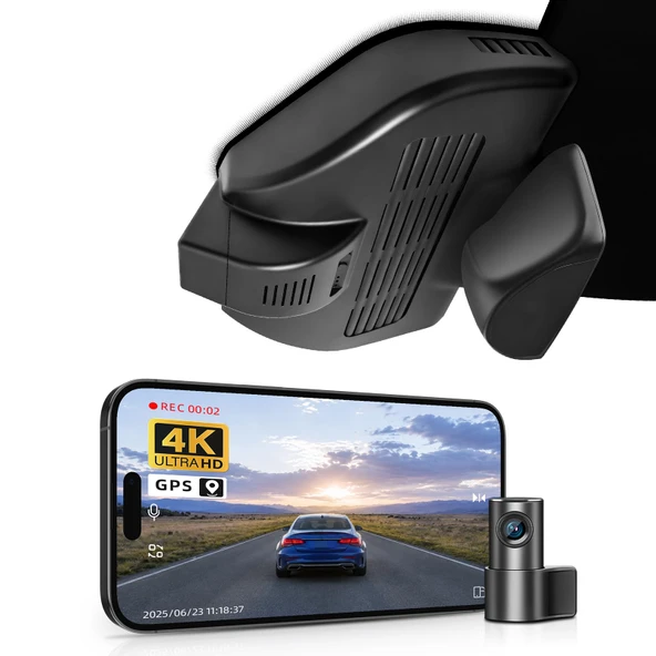 Mercedes-Benz GLC Gen1 X253/C253 2016-2020 (Model E Siyah), GLC300 vb. için Ön 4K ve Arka 1080P Araç Kamerası, OEM Görünüm, WiFi ve APP, Döngü Kayıt, G-Sensor, Kurulumu Kolay, 128 GB Kart ürün görseli 1