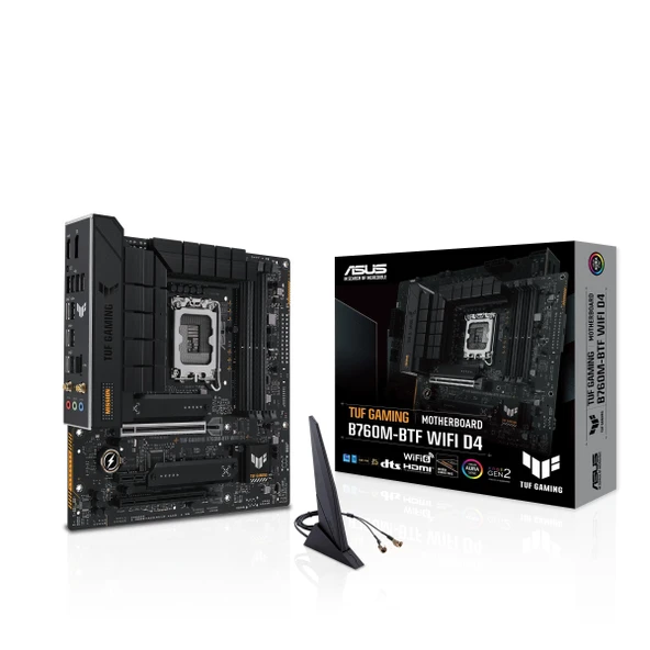 ASUS TUF Gaming B760M-BTF WiFi D4 anakart soketi Intel LGA 1700 (Intel B760, mATX, DDR4 bellek, PCIe 5.0, 2X M.2, WiFi 6, Thunderbolt 4, Aura Sync) ürün görseli 1