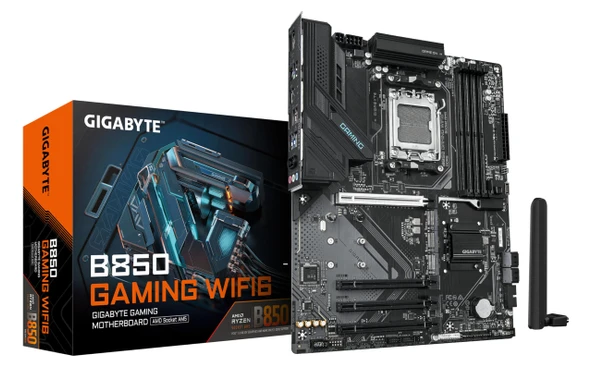 GIGABYTE B850 Gaming WIFI6 anakart - AMD Ryzen 9000 serisi CPU'lar, 6+2+2 fazlı dijital VRM, 8200MHz'e kadar DDR5 (OC), 1xPCIe 5.0 + 2xPCIe 4.0 M.2, GbE LAN, WiFi 6, USB 3.2 Gen 2 ürün görseli 1