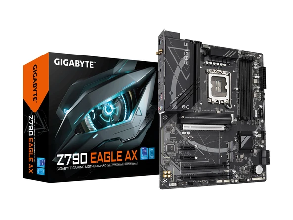 GIGABYTE Z790 Eagle AX LGA 1700 Intel Z790 ATX anakart, DDR5, M.2, PCIe 5.0, USB 3.2 Gen2X2 Type-C, Intel Wi-Fi 6E, 2.5GbE LAN, Q-Flash Plus, EZ-Latch ürün görseli 1