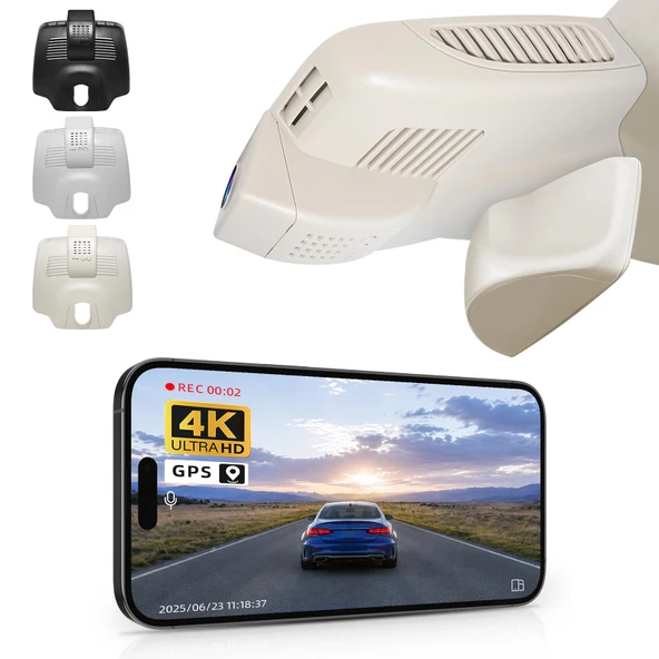 Mercedes-Benz C-Class Gen4 W/S/C/A 205 2015-2021 (Model C Bej), C200 C250 C300 vb. için 4K Araç Kamerası, OEM Görünüm, UHD 2160P, WiFi ve APP, Döngü Kayıt, G-Sensor, Kurulumu Kolay, 64 GB Kart ürün görseli 1