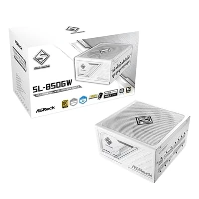 ASRock Steel Legend SL-850G 850W ATX Güç Kaynağı Ünitesi, 80 Plus Gold Sertifikalı, 120mm Sessiz Soğutma Fanı, Yüksek Verimli PSU ürün görseli 1
