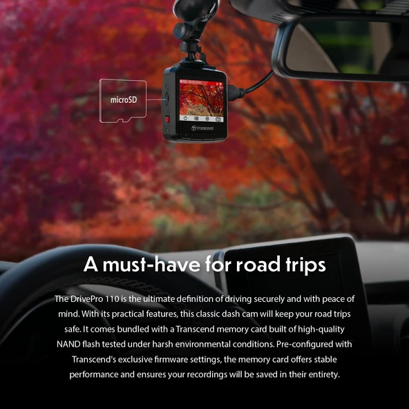 Dashcam Transcend - DrivePro 110-64GB (vantuz montajı) - Resim 5