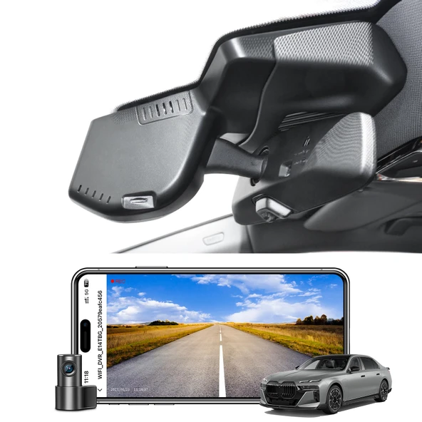 Mangoal Ön 4K ve Arka 1080p Araç Kamerası BMW 7 Serisi Gen7 G70 G73 2023 2024 2025 (Model A), OEM Stil, 2160P UHD Video, WiFi ve APP, 128 GB Kart ürün görseli 1