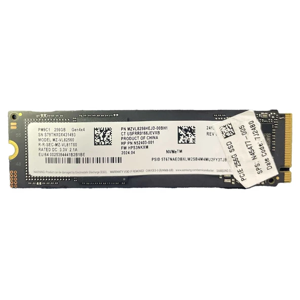 Samsung PM9C1 256GB 22x80 M.2 NVMe SSD ürün görseli 1