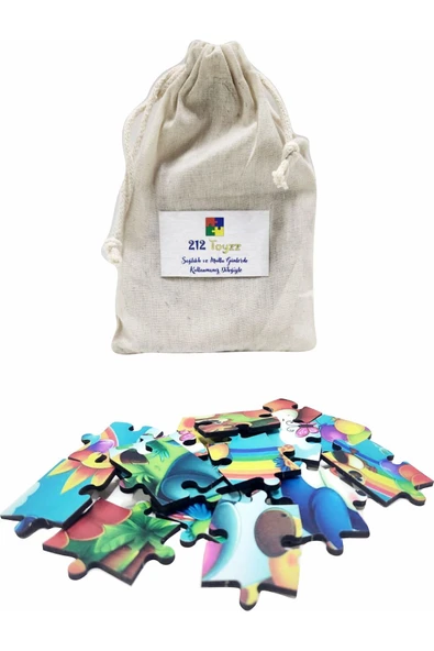 Montessori ahşap 54 parça sevimli hayvanlar puzzle - Resim 4