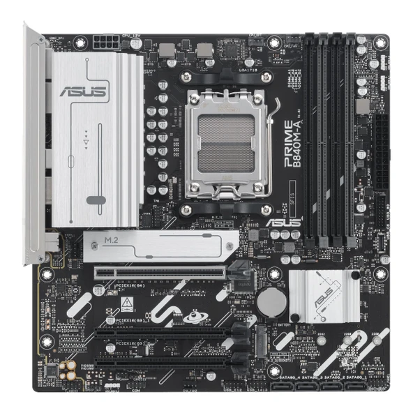 ASUS Prime B840M-A-CSM anakart soketi AMD AM5 (AMD B840, mATX, DDR5 bellek, 3X M.2, PCIe 4.0, Aura Sync) ürün görseli 1