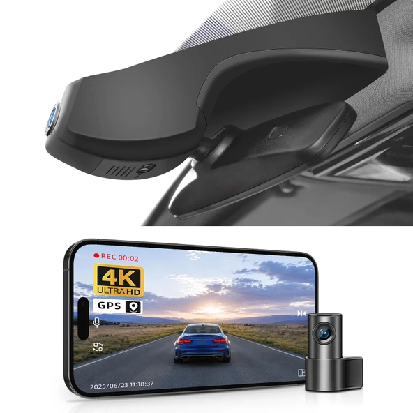 Ön 4K ve Arka 1080p Çizgi Kam Volkswagen ID.4 için özel uyum 2021 2022 2023 2024, Pro Pro S Aksesuarları, Entegre OEM Görünüm, UHD 2160P Video, G-Sensor, Dahili WiFi ve APP, 128 GB Kart ürün görseli 1