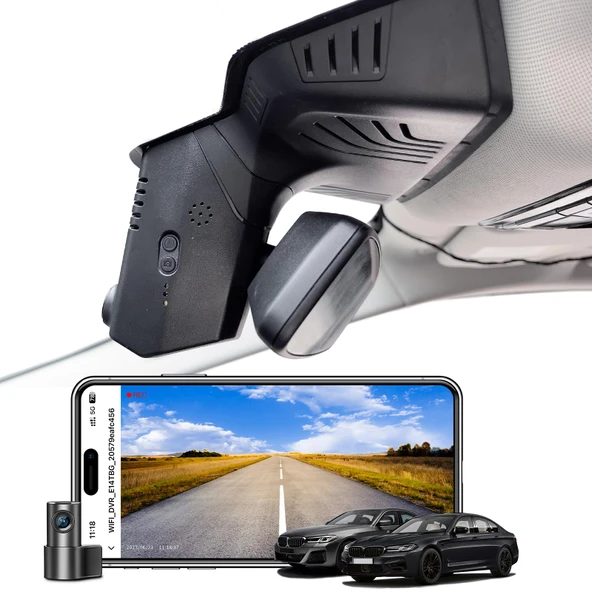 Mangoal Ön 4K ve Arka 1080p Çizgi Kam BMW 5 Serisi Gen7 G30 G31 G38 2018 2019 2020 2021 2022 2023 Select 2017 M5 F90 (Model B), OEM Stil, 2160P UHD Video, WiFi ve APP, 128 GB Kart ürün görseli 1