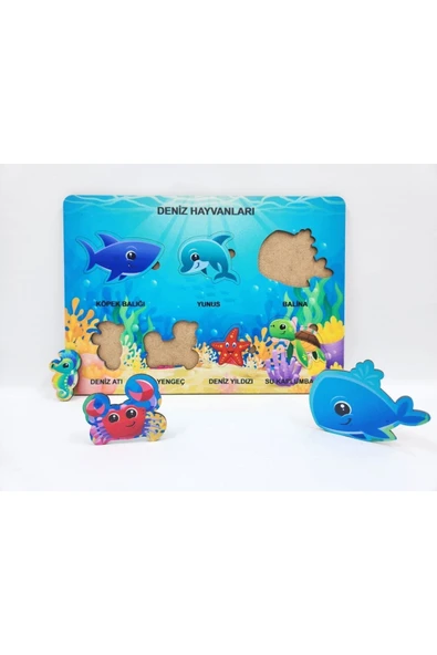 Ahşap Çocuk Puzzle Renkli Balık - Resim 3