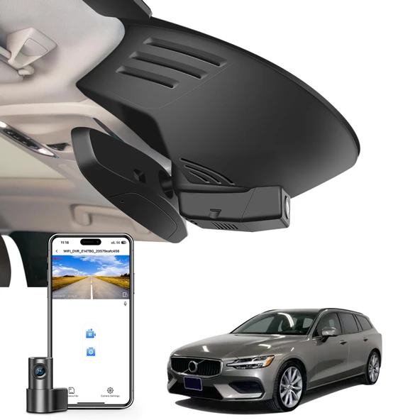 Mangoal Ön 4K ve Arka 1080P Çizgi Kam Özel Volvo S60 V60 T5 T6 T8 B5 2019 2020 2021 2022 (Model A), Entegre OEM Görünüm, UHD 2160P Video, WiFi ve Uygulama, Kurulumu Kolay, 128 GB Kart ürün görseli 1