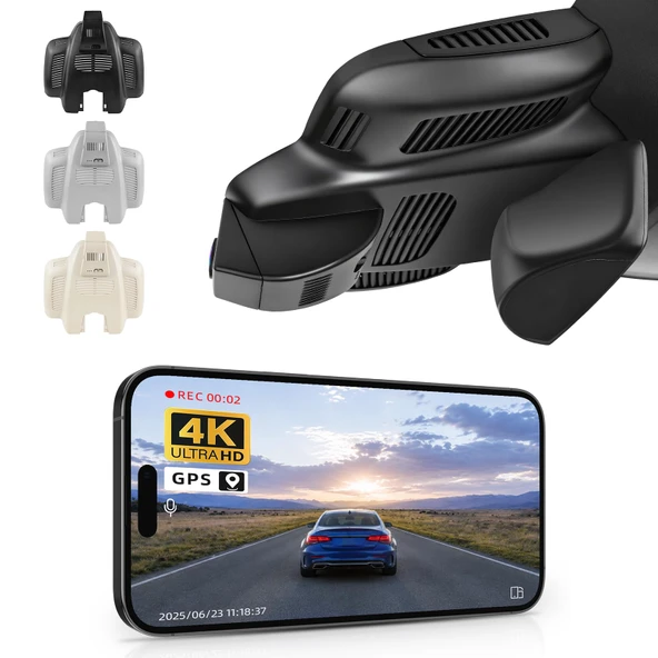 Mercedes-Benz C-Class Gen4 W/S/C/A 205 2015-2021 (Model E Siyah), C200 C250 C300 vb. için 4K Araç Kamerası, OEM Görünüm, UHD 2160P, WiFi ve APP, Döngü Kayıt, G-Sensor, Kurulumu Kolay, 64GB Kart ürün görseli 1