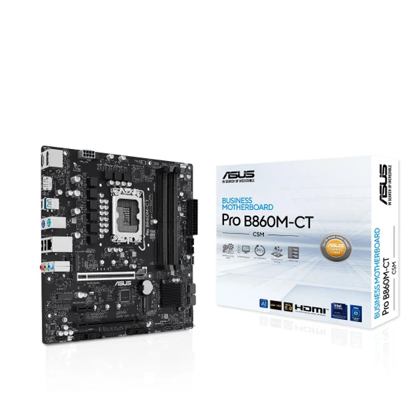 ASUS PRO B760M-CT-CSM İş Anakartı Soketi Intel LGA 1700 (mATX, CSM, Control Center Express, COM Hata Ayıklama Başlığı, DDR5, PCIe 4.0, Q-LED Çekirdek) ürün görseli 1