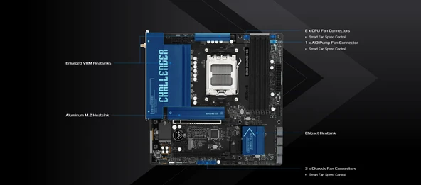 B850M Challenger WiFi AM5 mATX HDMI/DP - Resim 4