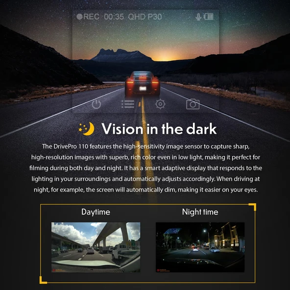 Dashcam Transcend - DrivePro 110-64GB (vantuz montajı) - Resim 2