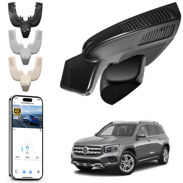 4K Araç Kamerası Mercedes-Benz GLE(W167/C167) 2020-2025 ve GLS(X167) 2020-2025(Model D Siyah), 4MATIC, OEM Görünüm, Döngü Kayıt, UHD 2160P Video, Uygulama ve WiFi, 64GB Kart için özel uyum ürün görseli 1