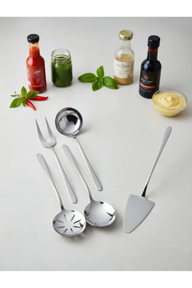 İmmo Home LEAF 4mm SOFRA SOS SERVİS SETİ 5 PARÇA - Resim 3