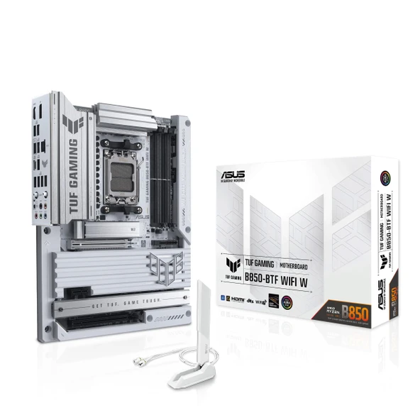 ASUS TUF Gaming B850-BTF WiFi W anakart soketi AMD AM5 (Ryzen 9000, ATX, PCIe 5.0, DDR5 bellek, WiFi 7, gizli bağlantı tasarımı, Aura Sync) ürün görseli 1