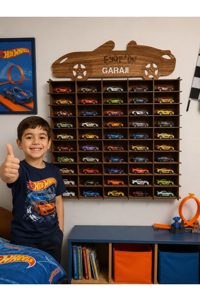 hotwheels Oyuncak Araba Rafı 50'li Beyaz ürün görseli 1