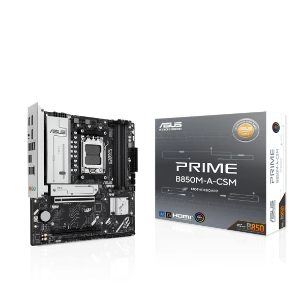 ASUS Prime B850M-A-CSM anakart soketi AMD AM5 (microATX, DDR5, PCIe 5.0, 3X M.2 yuvaları, Realtek 2.5Gb Ethernet, DisplayPort, HDMI, BIOS Flashback, Aura Sync, Control Center Express) ürün görseli 1