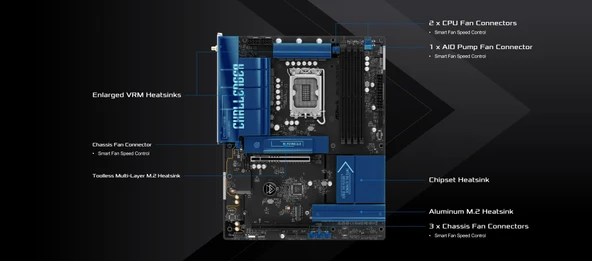 MB ASRock Intel 1851 B860 Challenger WiFi - Resim 4