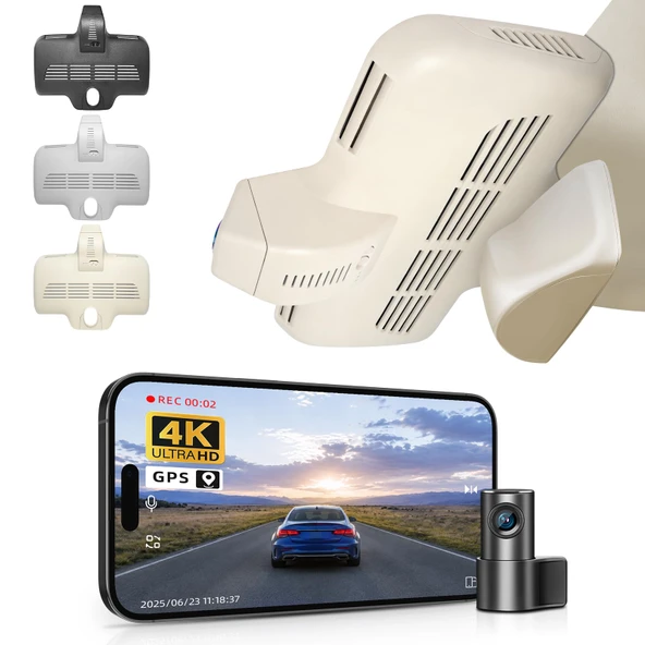 Mercedes-Benz GLC Gen1 X253/C253 2016-2020 (Model D Bej), GLC300 vb. için Ön 4K ve Arka 1080P Araç Kamerası, OEM Görünüm, WiFi ve APP, Döngü Kayıt, G-Sensor, Kurulumu Kolay, 128 GB Kart ürün görseli 1