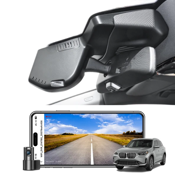 Mangoal Ön 4K ve Arka 1080p Araç Kamerası Özel BMW X1 Gen3 U11/U12 2023 2024 2025, Xdrive28i, OEM Stil, 2160P UHD Video, WiFi ve APP, 128 GB Kart ürün görseli 1