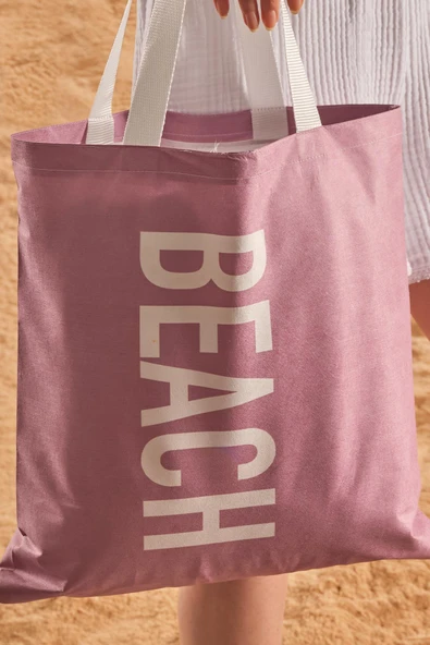 Beach Desen Baskılı Plaj Çantası - Resim 2