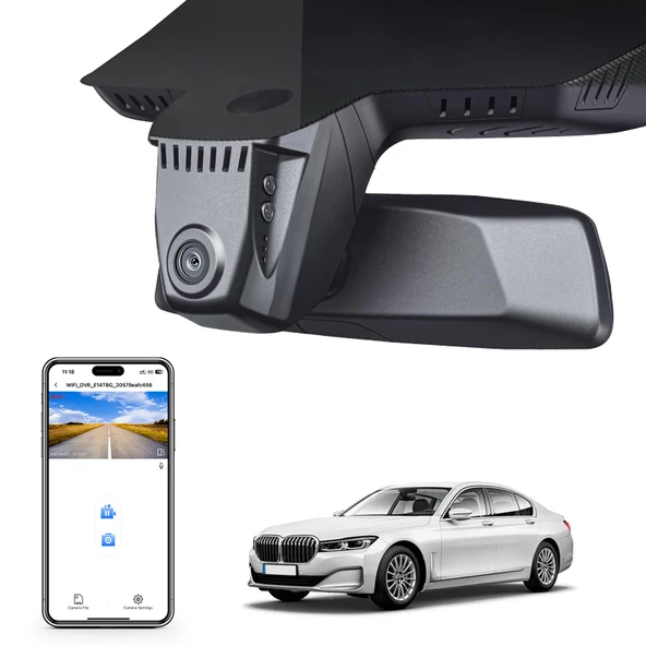 Mangoal 4K Dash Cam BMW 7 Serisi Gen6 G11 G12 2016 2017 2018 2019 2020 2021 2022 (Model A), OEM Stil, 2160P UHD Video, WiFi ve APP, 64 GB Kart ürün görseli 1