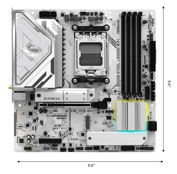 MB ASRock AMD AM5 B850M Çelik Efsane WiFi - Resim 2