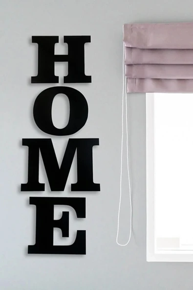 Siyah Ahşap Dekoratif HOME yazısı Şık Duvar Tablo ürün görseli 1
