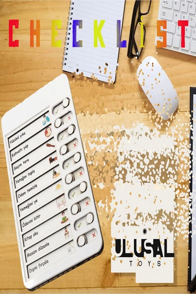 Çocuk Günlük Rutin Checklist Kontrol Listesi Eğitici Oyuncak Ahşap Yapılacaklar Listesi ürün görseli 1