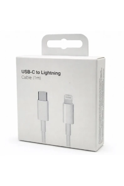 USB-C to Lightning Şarj Kablosu 1m (Hızlı Şarj Destekli - iPhone Uyumlu) - Beyaz ürün görseli 1