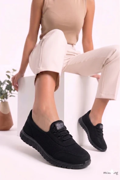 MCASERING Siyah - Kadın Fileli Aqua Sneaker Günlük Ayakkabı ürün görseli 1