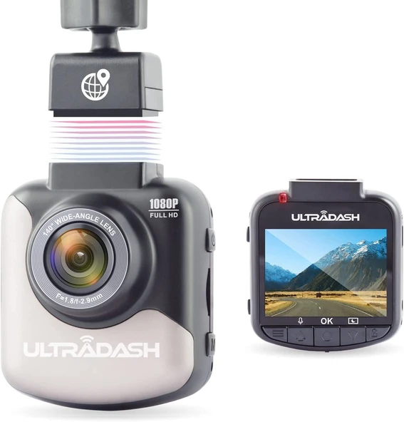 Cansonic UltraDash C1 Manyetik GPS Montajlı Araç Kamerası Araç Kamerası DVR Kontrol Paneli Full HD 1080P ile Dijital Sürüş Video Kaydedici 140 Derece Geniş Açı Exmor Görüntü Sensörlü G-Sensor 2" LCD ürün görseli 1