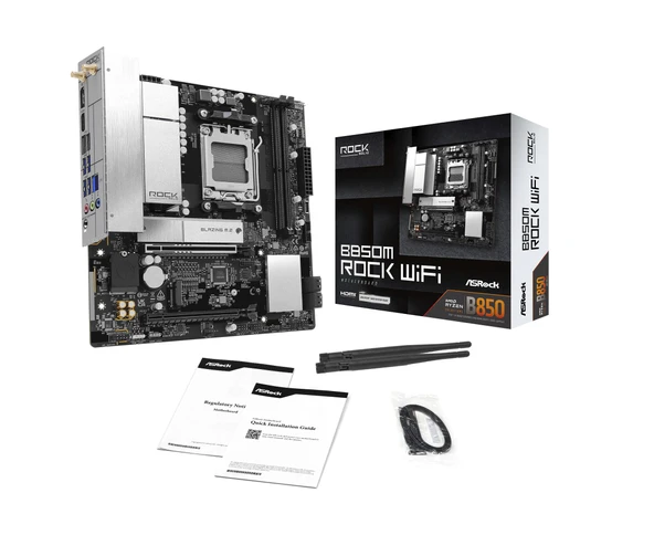 B850M Rock WiFi AM5 mATX HDMI/DP DDR5 ürün görseli 1