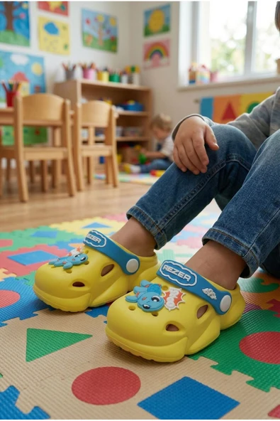 MCASERING bebek çocuk ev kreş havuz deniz kaymaz taban önü kapalı terlik ürün görseli 1