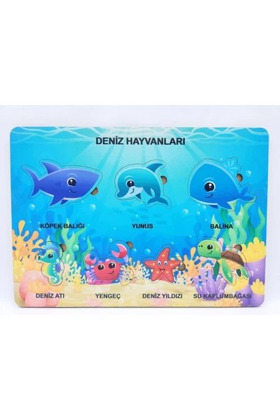 Ahşap Çocuk Puzzle Renkli Balık - Resim 2