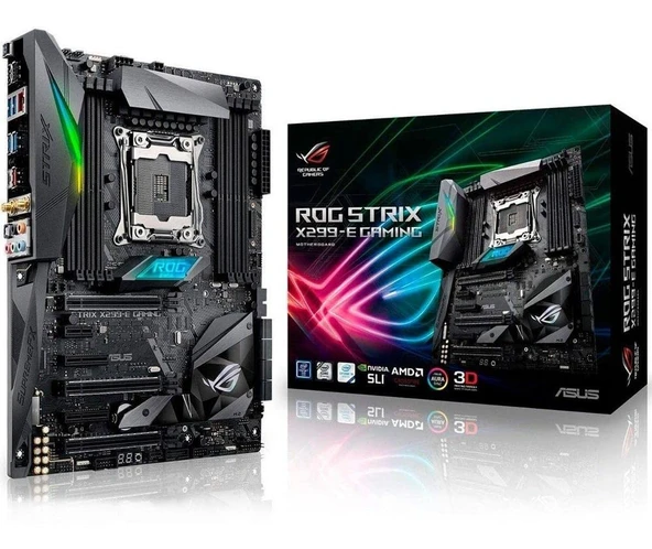 ASUS ROG Strix X299-E Oyun LGA2066 DDR4 M.2 USB 3.1 802.11AC WiFi X299 ATX Anakart, Intel Core X Serisi İşlemciler için ürün görseli 1