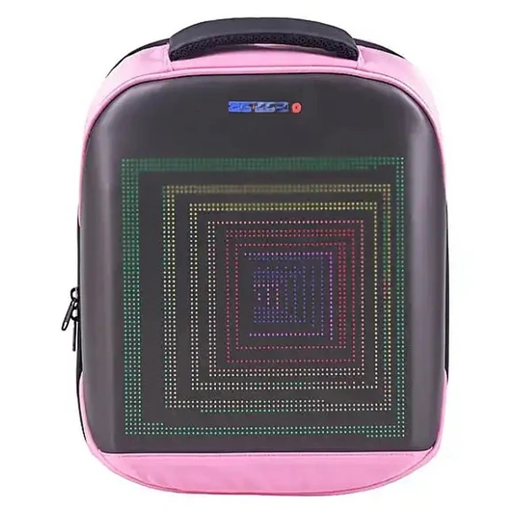 Led Ekranlı Sırt Çantası-Pembe - Resim 3