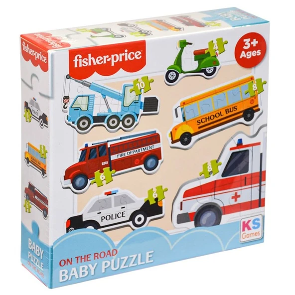 Ks Games Puzzle Fisher-Price Baby Puzzle On The Road Fp 13414 ürün görseli 1