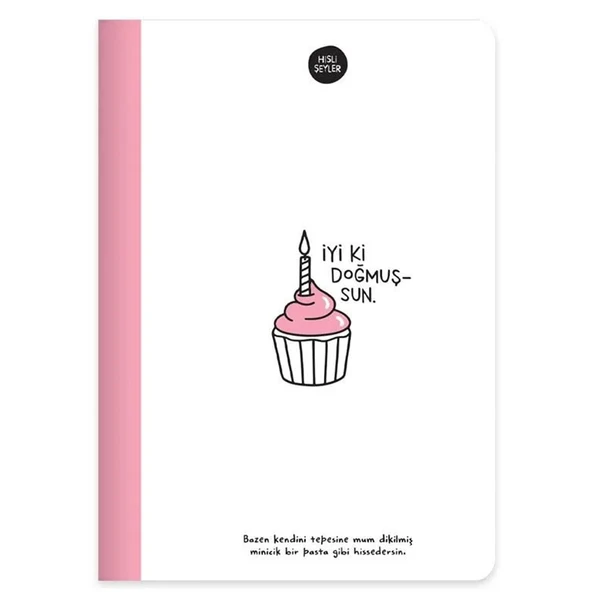 Hisli Şeyler Defter A5 80 YP Renkli Syf Çizgili Pembe 500642-99 ürün görseli 1
