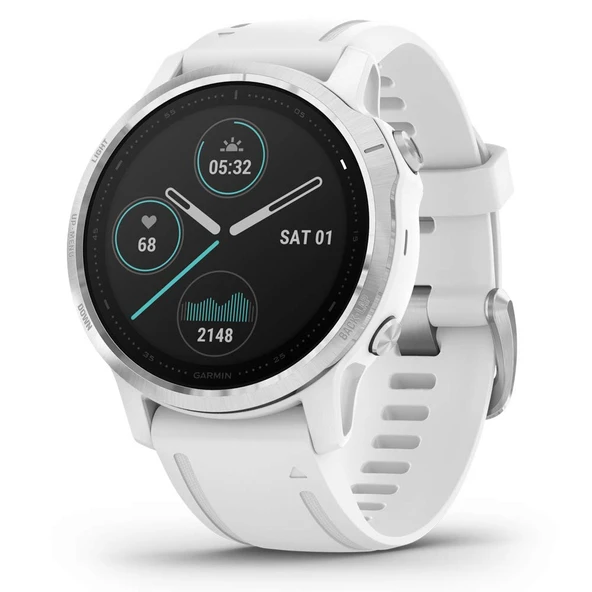 Bilekten kalp atış hızı ölçümüne sahip Garmin Fenix 6S GPS çoklu spor akıllı saati. Fitnessiniz için su geçirmez koşu saati, dar bilekler için bileklik, uzun pil ömrü, temassız ödeme ürün görseli 1